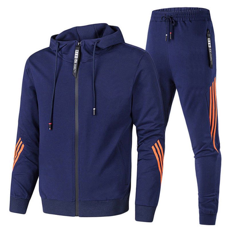 Timeless classic Vintage Trendy and in fashion classic Suits for Men men's sweatsuits hooded Sweat Track Suits 2-Piece Casual Athletic Jogging Warm-Up Complete Zip Sets