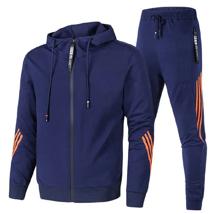 Timeless classic Vintage Trendy and in fashion classic Suits for Men men's sweatsuits hooded Sweat Track Suits 2-Piece Casual Athletic Jogging Warm-Up Complete Zip Sets
