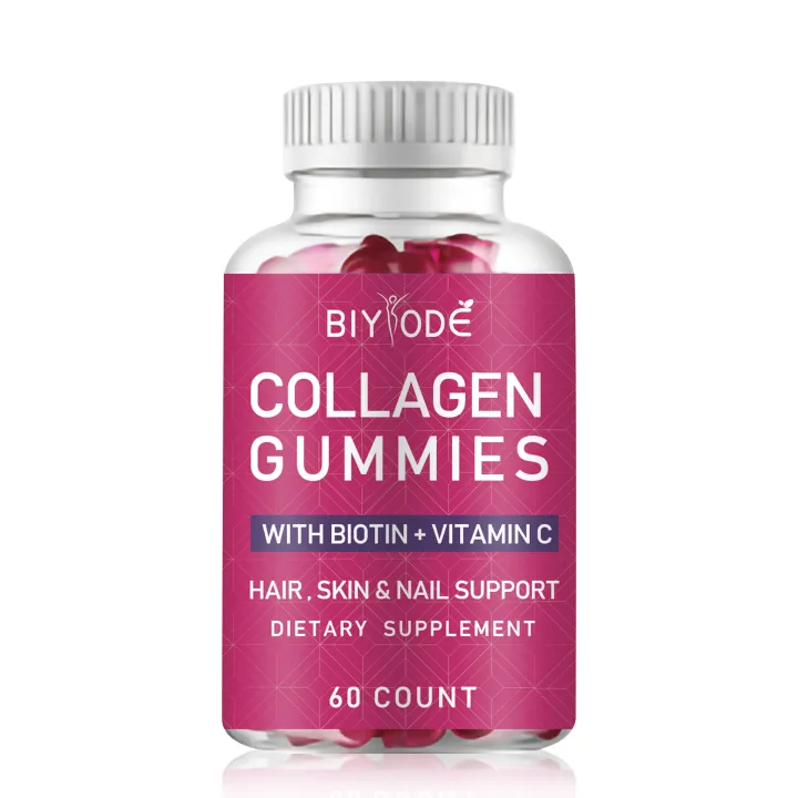 BIYODE Collagen Gummies with Biotin + Vitamin C for your hair, skin and nails Enjoy healthier, radiant skin and hair Dietary Supplement 60 capsules