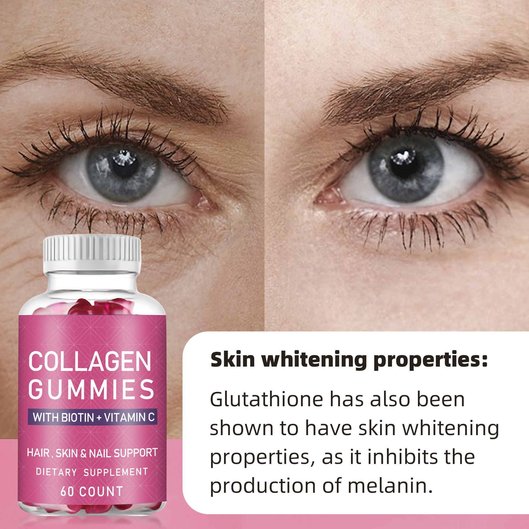 BIYODE Collagen Gummies with Biotin + Vitamin C for your hair, skin and nails Enjoy healthier, radiant skin and hair Dietary Supplement 60 capsules