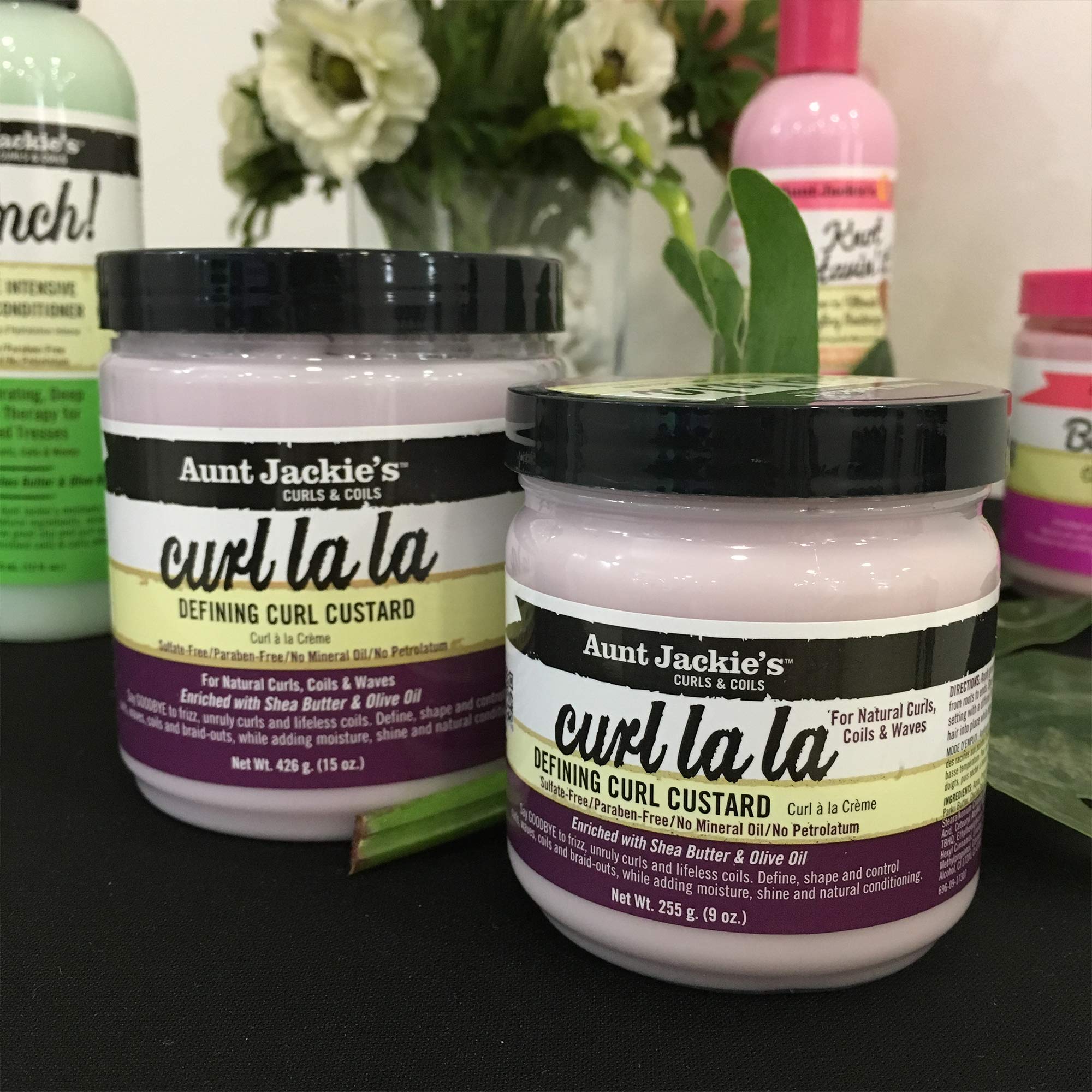 Aunt Jackie's Curl LaLa Curl Custard 426g; Define, shape and control your hair's curls, waves, coils and braid-outs,add moisture, shine and natural conditioning, For natural hair curls, coils and wave