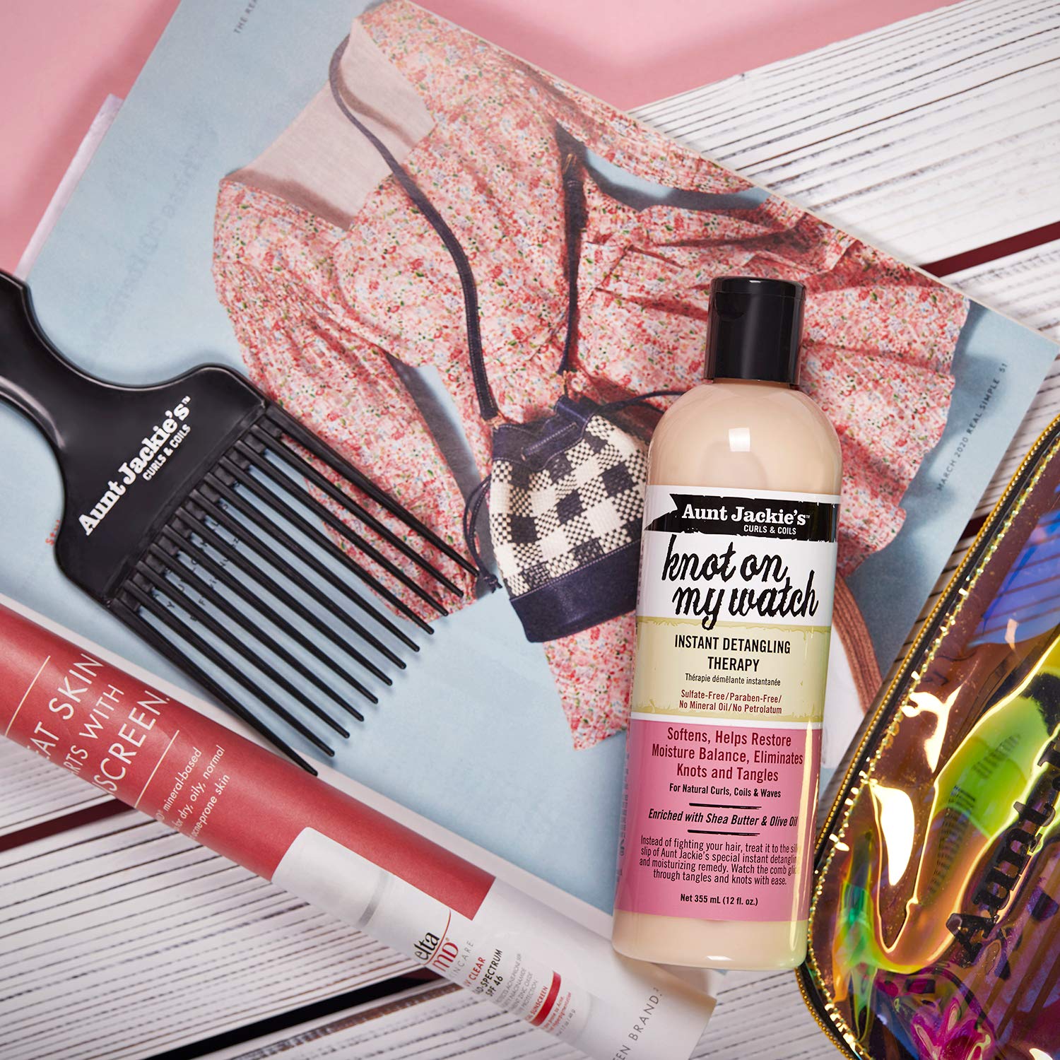 Aunt Jackie's Curls and Coils Knot On My Watch Instant Hair Detangling Therapy for Natural Curls, Coils and Waves, Enriched with shea Butter 237 ml