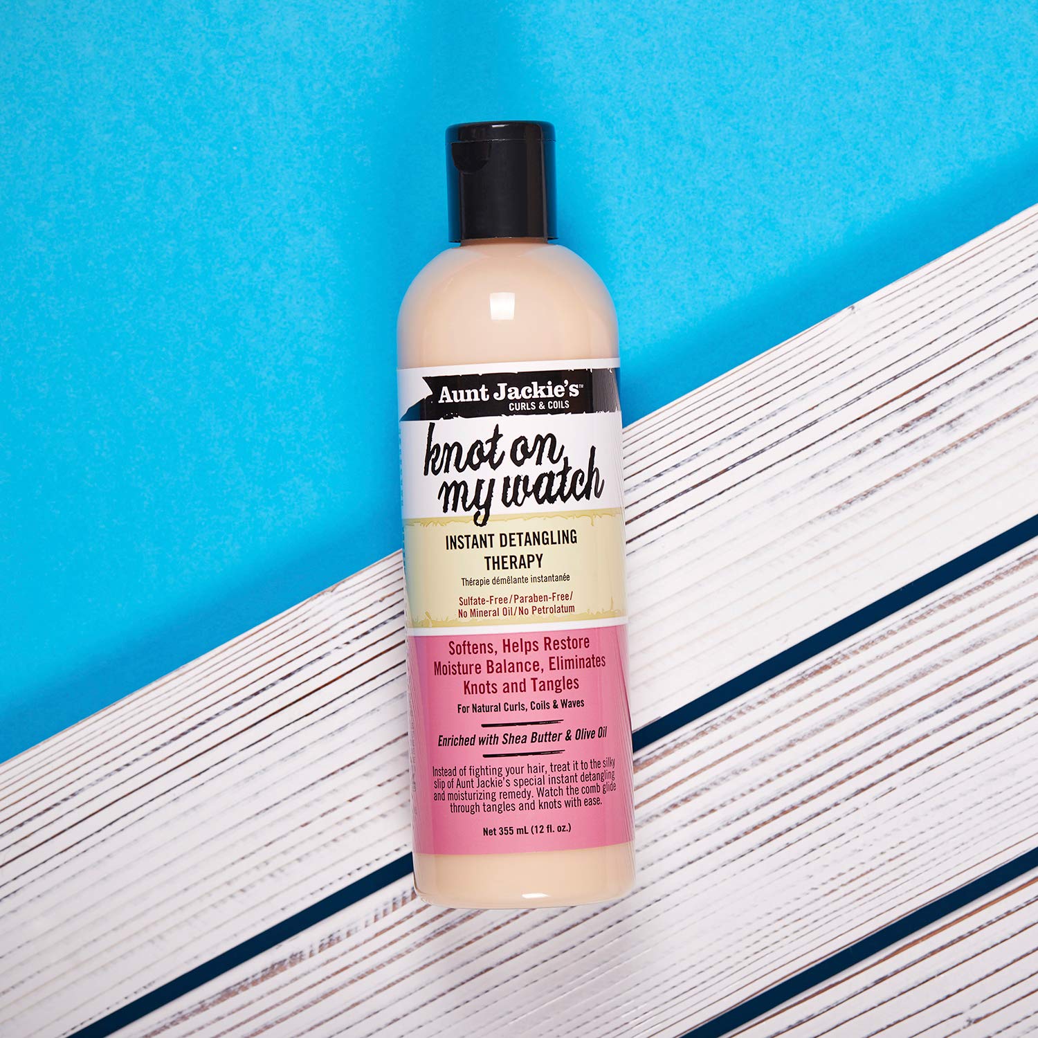 Aunt Jackie's Curls and Coils Knot On My Watch Instant Hair Detangling Therapy for Natural Curls, Coils and Waves, Enriched with shea Butter 237 ml