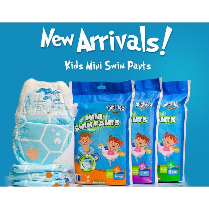 Mini-Me Swim Disposable Pants – XXLarge; 360 degree stretchy waistband provides an all-around stretchy fit that fits like swimwear
