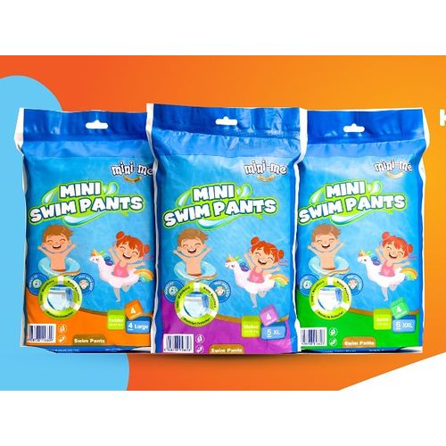 Mini-Me Swim Disposable Pants - Large; 360 degree stretchy waistband provides an all-around stretchy fit that fits like swimwear