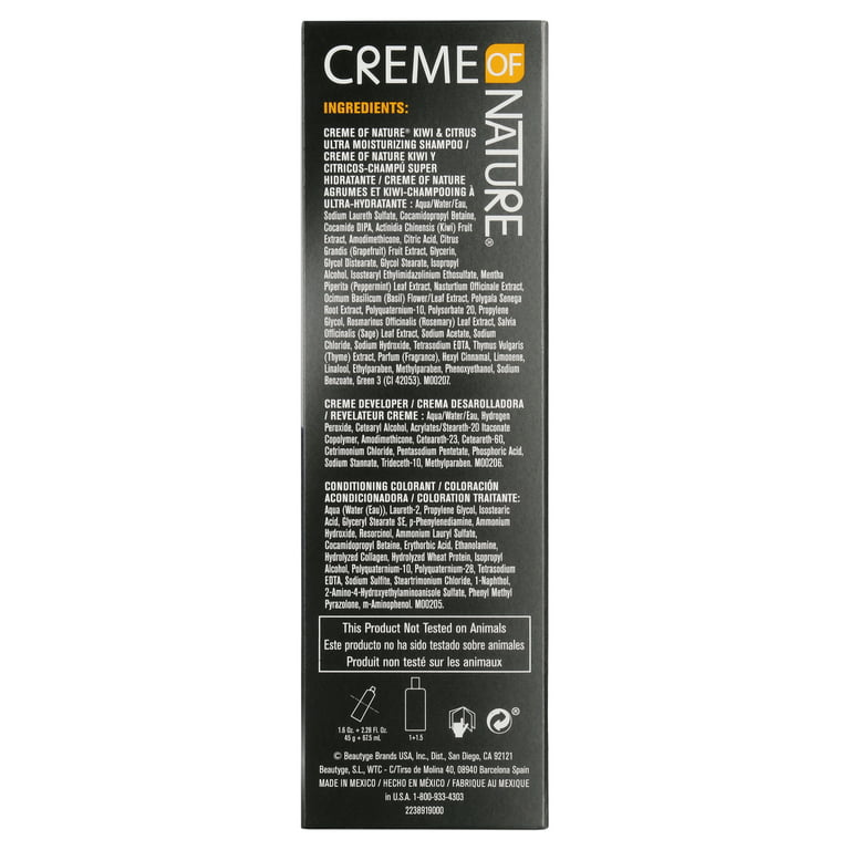 Creme Of Nature Natural Black Permanent Hair Color # 1.0 67.5ml