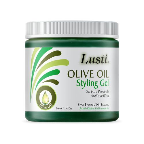 Lusti Organics Olive Oil Styling Gel 455g (Defines the look of any style and helps control frizz and fly away hair. Provides  firm hold, fast drying and non- flaking.)