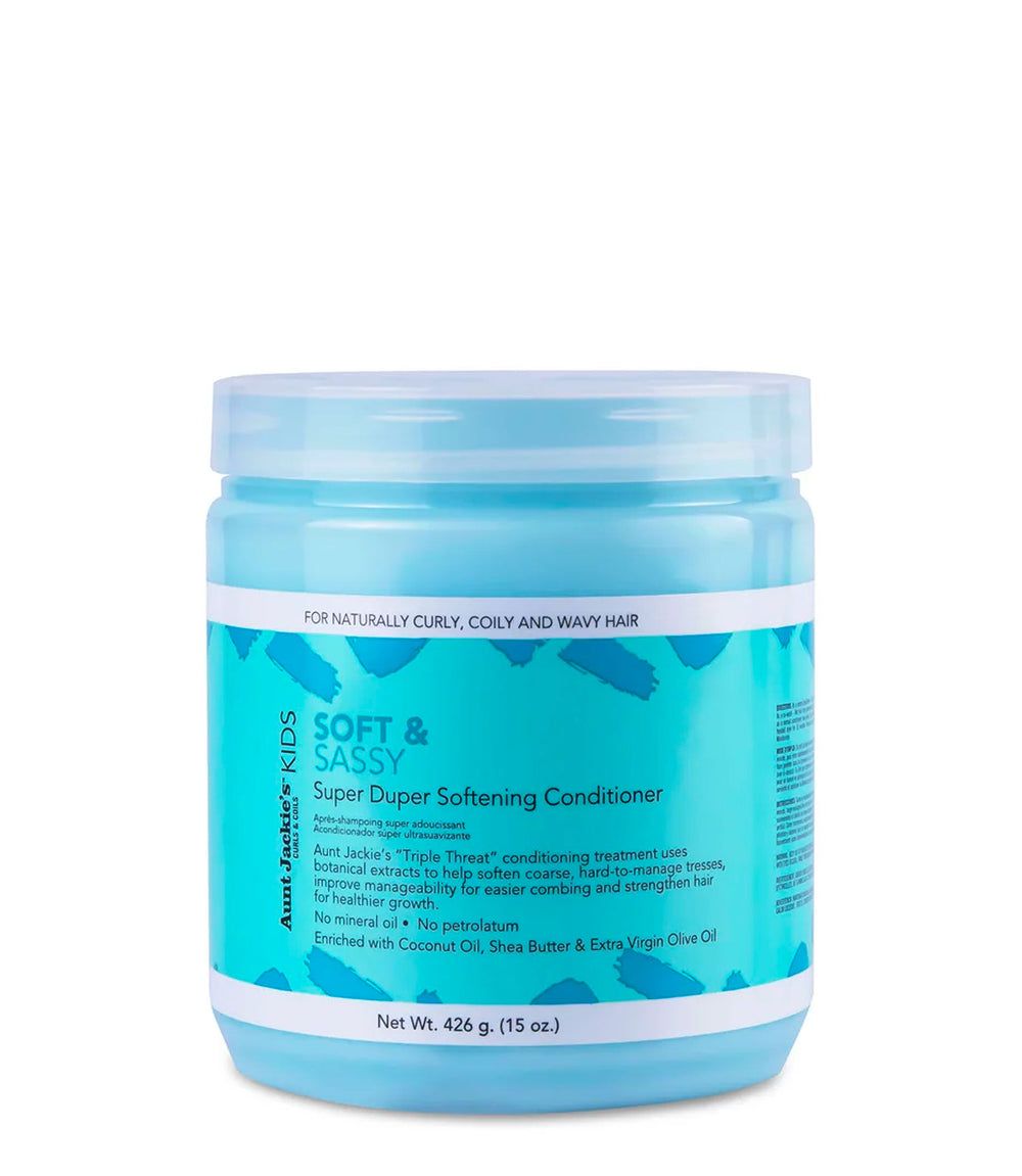 Aunt Jackie's Kids Soft and Sassy Super Duper Hair Softening Conditioner, Helps Strengthen Hair for Healthier Growth 426g