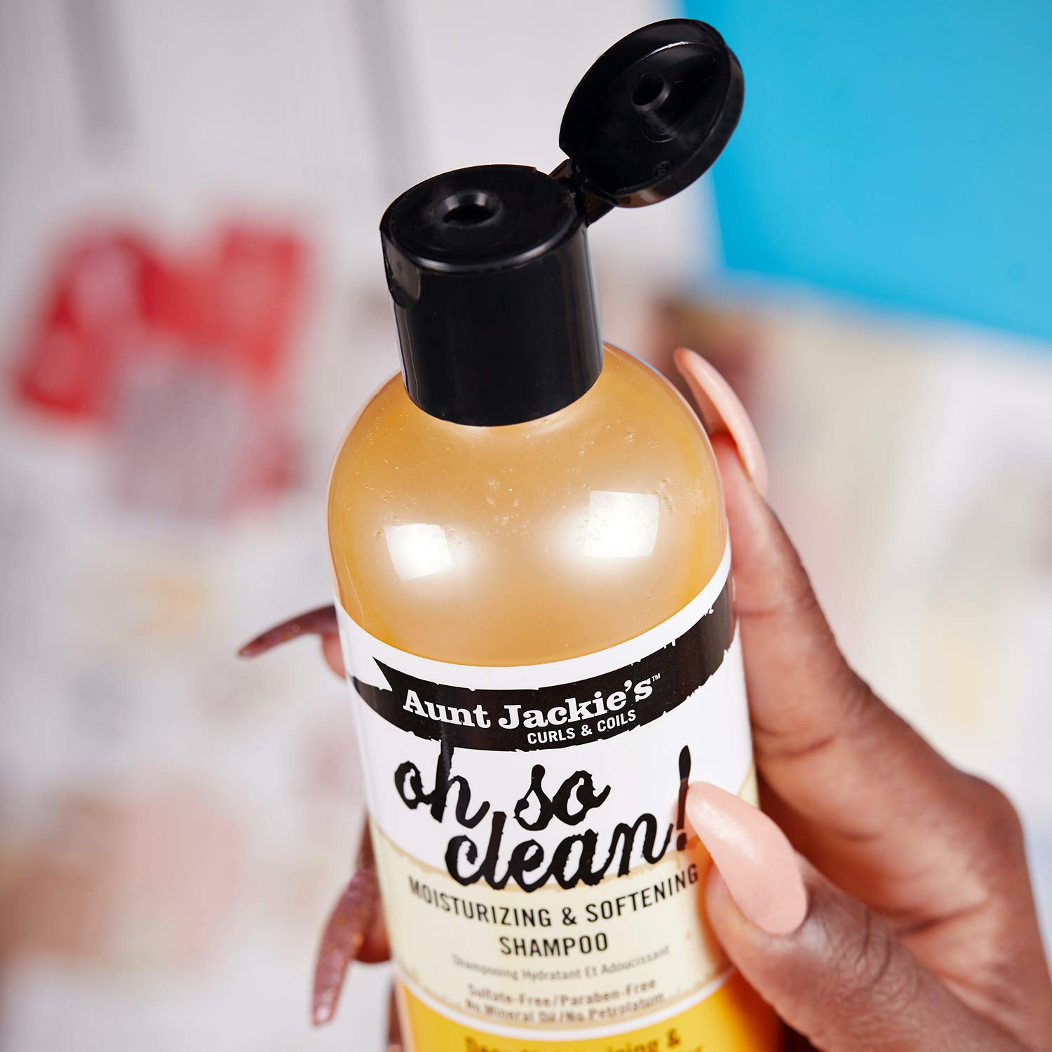 Aunt Jackie's Curls and Coils Oh So Clean Deep Moisturizing and Softening Hair Shampoo for Natural Curls, Coils and Waves, Enriched shea Butter 355 ml