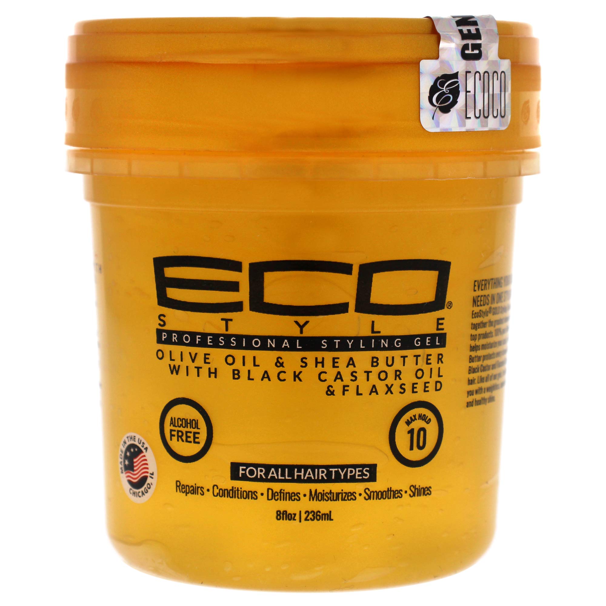 Eco Style Gold Gel Olive Oil & Shea Butter With Black Castor Oil And Flaxseed - 236 ml