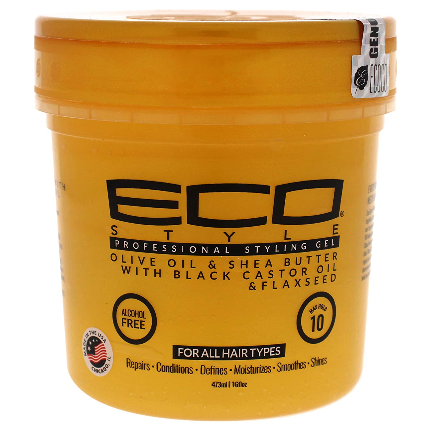 Eco Style Gold Gel - Olive Oil & Shea Butter With Black Castor Oil And Flaxseed 473 ml