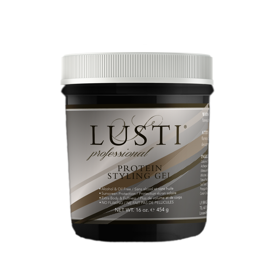 Lusti Professional Styling Gel Brown (Protein) 454g (Protein enriched for strengthening with a firm hold for scrunching and shaping. Thickens thin hair.)