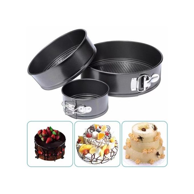 3 Pcs Set Cake Mold Baking Tin Round And Bread Tin rust resistance non stick material