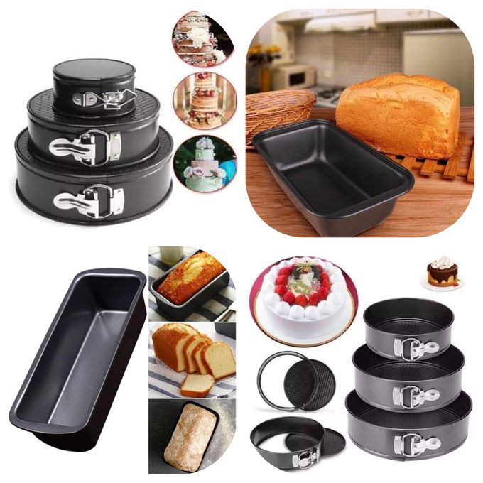 3 Pcs Set Cake Mold Baking Tin Round And Bread Tin rust resistance non stick material
