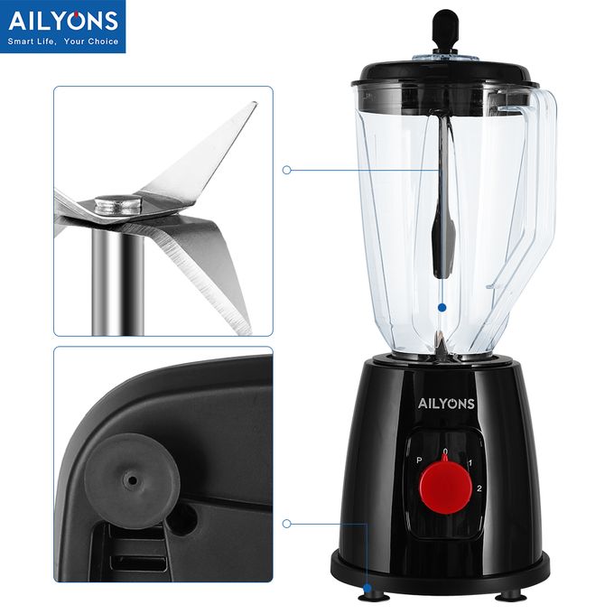 AILYONS TYB-205 Blender 2In1 With GrinderMachine 1.5L red and black