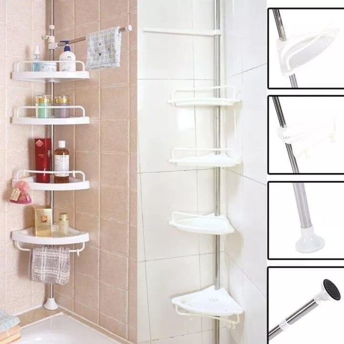 4 Tier Shower Caddy Organizer Sh Corner Bathroom Organizer Shower Corner Stand Floor To Ceiling Tension Pole Shower