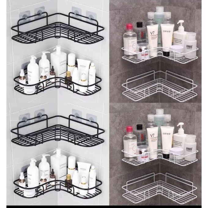 Bathroom Corner Shelf -Black 0rganiser rust resistance material