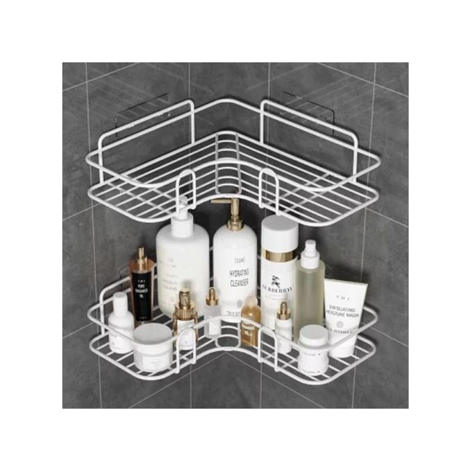 Bathroom Corner Shelf -Black 0rganiser rust resistance material