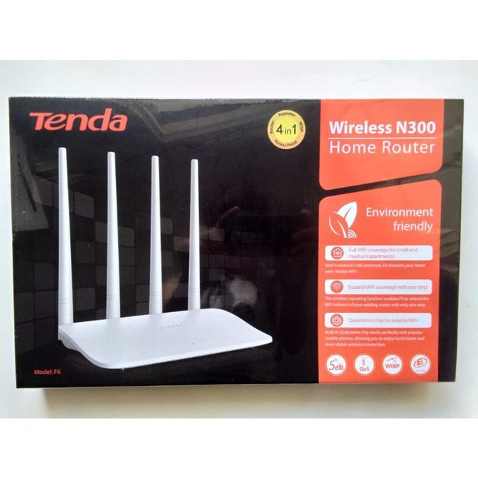 Tenda F6 wireless and Wi-Fi Router 300mbpsTenda F6 Wireless N300 Easy Setup Router