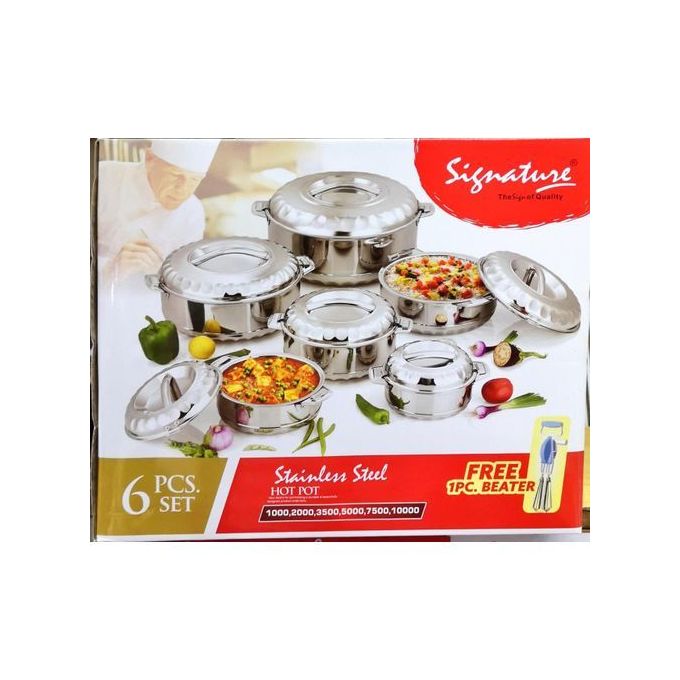 Signature Stainless Steel Premium Insulated Casserole Hotpots-6pcs