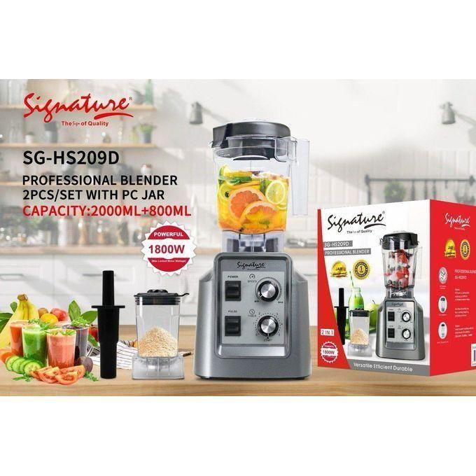 Signature Commercial Blender with Grinder for Frozen Fruit Crushing Ice, Shakes1800w