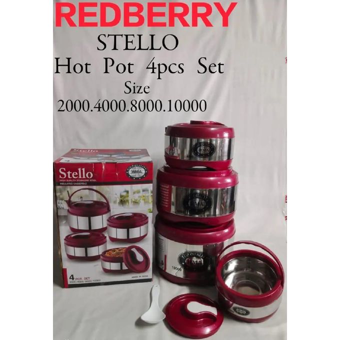 Redberry stello Insulated Metallic Casserole Hotpots(4pcs)