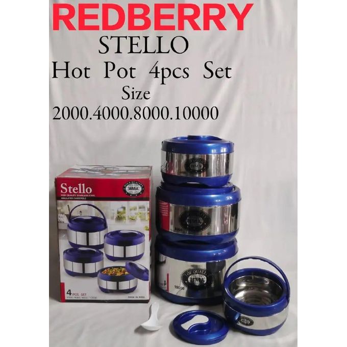 Redberry stello Insulated Metallic Casserole Hotpots(4pcs)