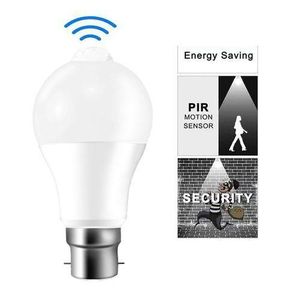 B22 7W Auto PIR Motion + Light Sensor Detection LED Light Lamp Globe Bulb