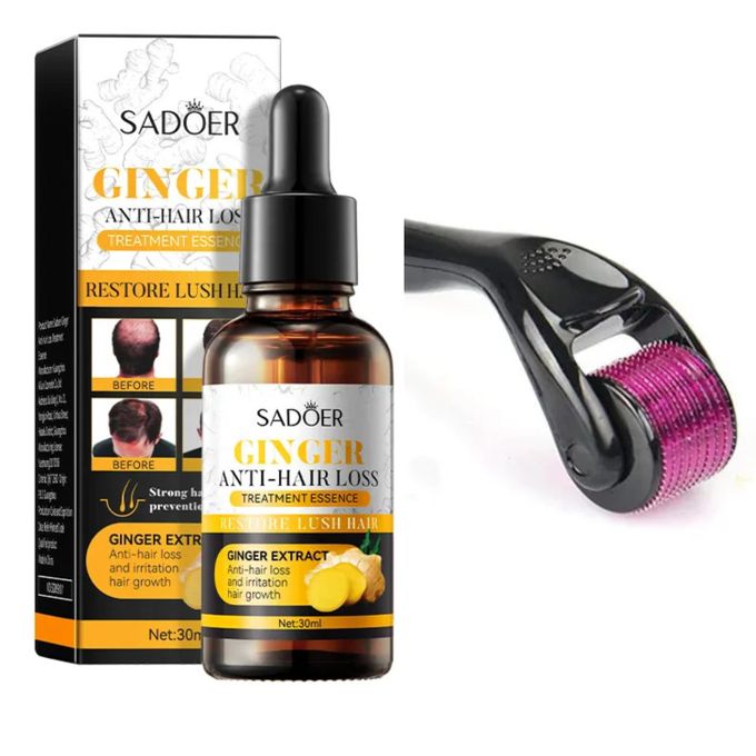 2 in 1, MicroDerma Therapy 0.5mm Derma Roller System + Free  Sadoer Anti Hairloss, Sadoer Hair Growth Serum