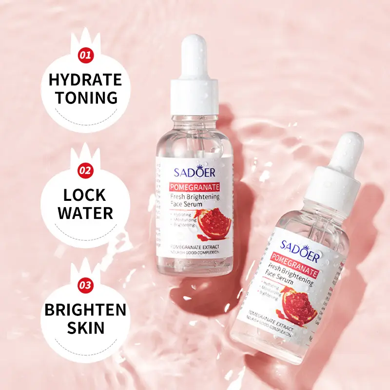Sadoer 5 Serums Set, Vitamin C Face Serum+ Rose Water + Pomegranate Face Brightening + Snail Collagen Serum + AHA BHA Serum + Moisturizing, Fade Dark Marks, Repair Acne ,  Brightening, Anti Wrinkles