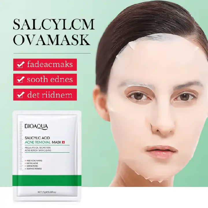 5 Pieces Acne Treatment Face Mask, Acne Removal Face Mask, Regulates Oil Secretion, Acne removal, Fades Acne Marks, Shrink Pores, Moisturize, Can Use Vitamin C afterwards For a Pure Supple Skin