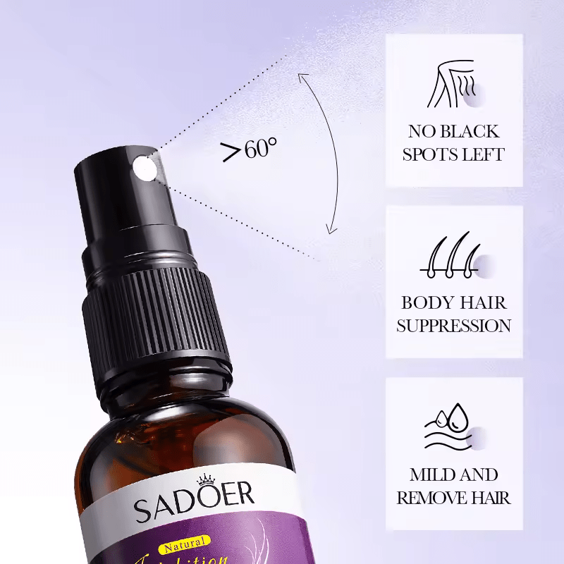 SADOER Hair Growth Inhibitor Spray, a Natural hair growth Inhibition Growth Spray, Nourish and Calms the Skin, Moisturize, Stop Unwanted Hair Growth, Cool Antiperspirant, Soothing and Anti oxidant