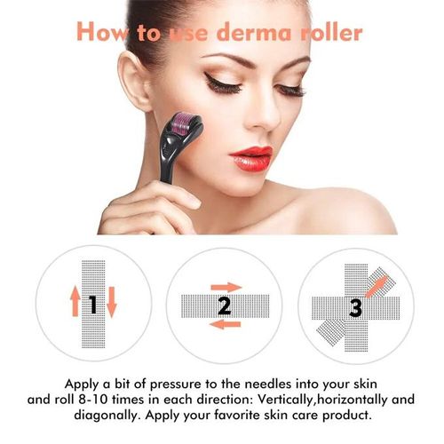 Natural Men's Beard Growth Derma Roller DRS 540 Microneedle Dermaroller Hair Regrowth Anti Hair Loss Treatment 0.5mm