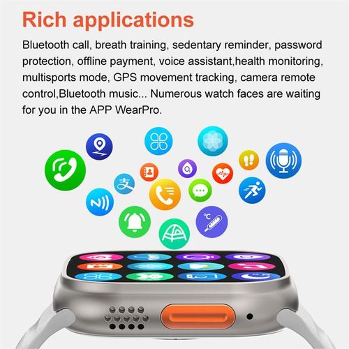Ladies Black NFC Smart Watch T800 Ultra Bluetooth Function Watch