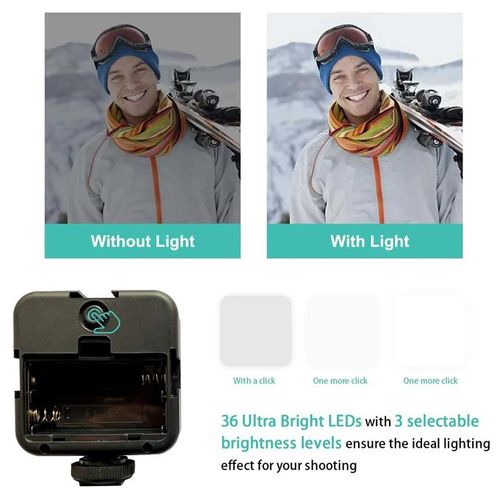 Portable Cell Phone Camera Travel Tripod Vlogging Kit with Microphone LED Light for Video Interview Live Broadcast Cell Phone Stand