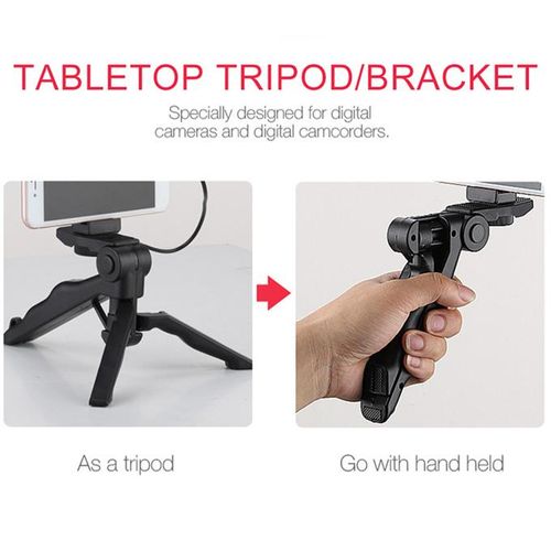 Portable Cell Phone Camera Travel Tripod Vlogging Kit with Microphone LED Light for Video Interview Live Broadcast Cell Phone Stand