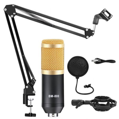Professional Condenser MICROPHONE WITH Shock Mount BM-800 LIVE SING SONG Podcast V BLOG MIC