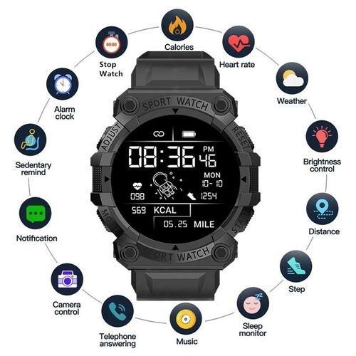 FD68 Smart Watch Heart Rate Exercise Touch Screen Watch