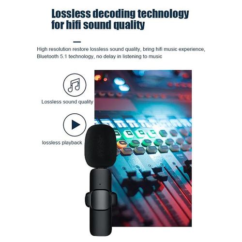 K35 3.5mm Wireless Lavalier Lapel Noise Reduction Microphone Universal 3.5 Best Recording Mic For Camera Speaker Smartphone Iphone & Android