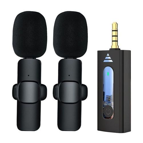 K35 3.5mm Wireless Lavalier Lapel Noise Reduction Microphone Universal 3.5 Best Recording Mic For Camera Speaker Smartphone Iphone & Android