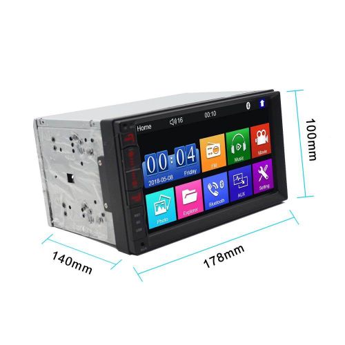 (7inch-2DIN-W/ 4led & Rearview Camera) Remote Control GPS BT USB Bluetooth Touch Screen Car Stereo Audio FM Receiver MP3 MP5 Car Radio Multimedia Player- IOS & Android