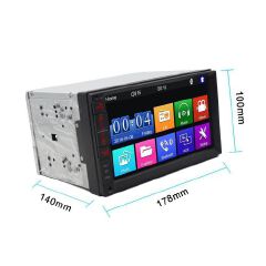 (7inch-2DIN-W/ 4led & Rearview Camera) Remote Control GPS BT USB Bluetooth Touch Screen Car Stereo Audio FM Receiver MP3 MP5 Car Radio Multimedia Player- IOS & Android
