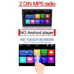 (7inch-2DIN-W/ 4led & Rearview Camera) Remote Control GPS BT USB Bluetooth Touch Screen Car Stereo Audio FM Receiver MP3 MP5 Car Radio Multimedia Player- IOS & Android
