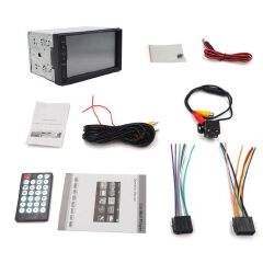 (7inch-2DIN-W/ 4led & Rearview Camera) Remote Control GPS BT USB Bluetooth Touch Screen Car Stereo Audio FM Receiver MP3 MP5 Car Radio Multimedia Player- IOS & Android