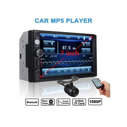 2 Din 7" HD Car Stereo Radio Player Bluetooth Touch Screen + Rear Camera Kit