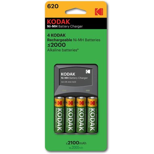 Kodak AA Rechargeable Ni-Mh Batteries (4 Pack) with Cells Charger