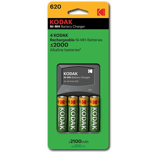Kodak AA Rechargeable Ni-Mh Batteries (4 Pack) with Cells Charger