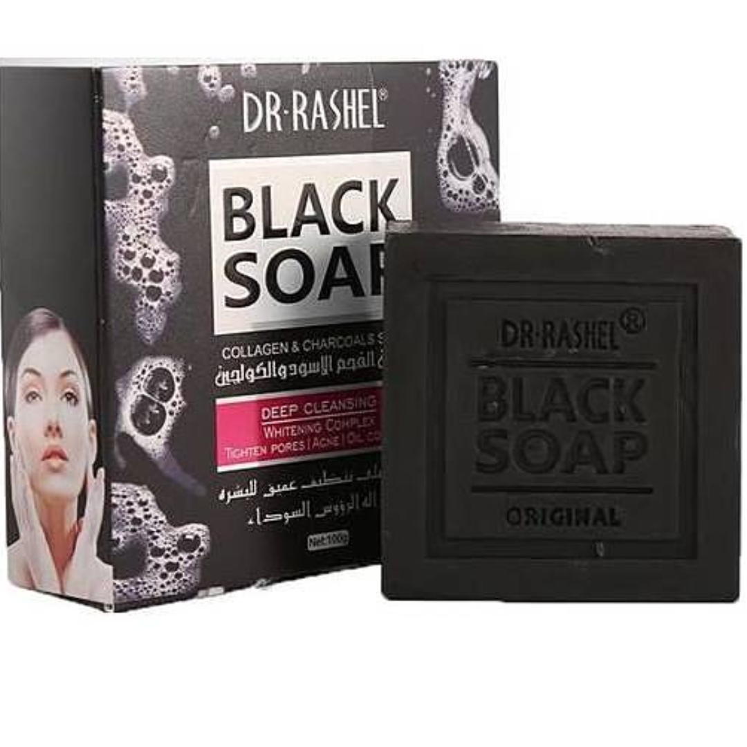 Dr. Rashel Black Soap With Collagen And Charcoal
