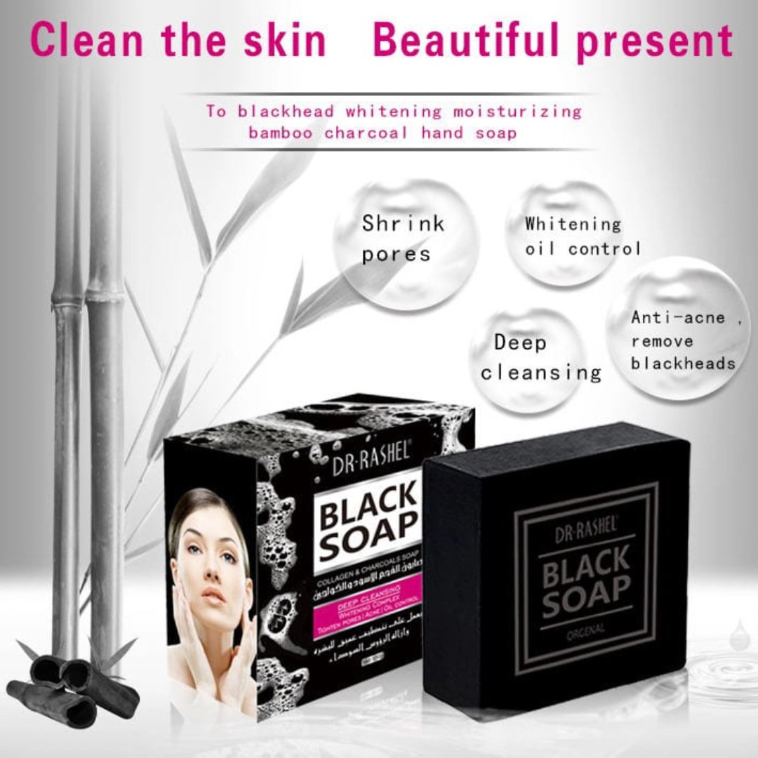 Dr. Rashel Black Soap With Collagen And Charcoal