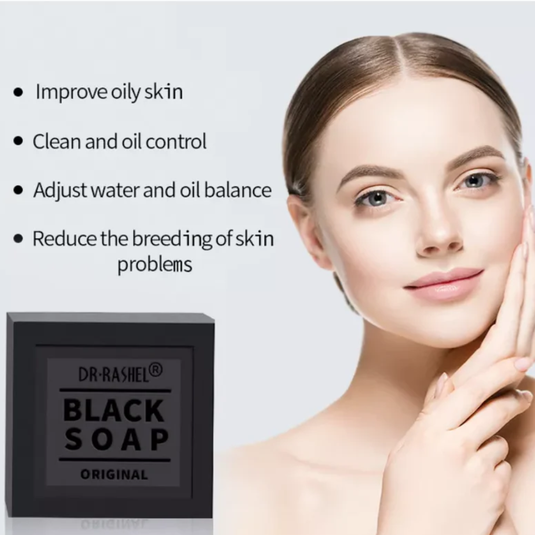 Dr. Rashel Black Soap With Collagen And Charcoal